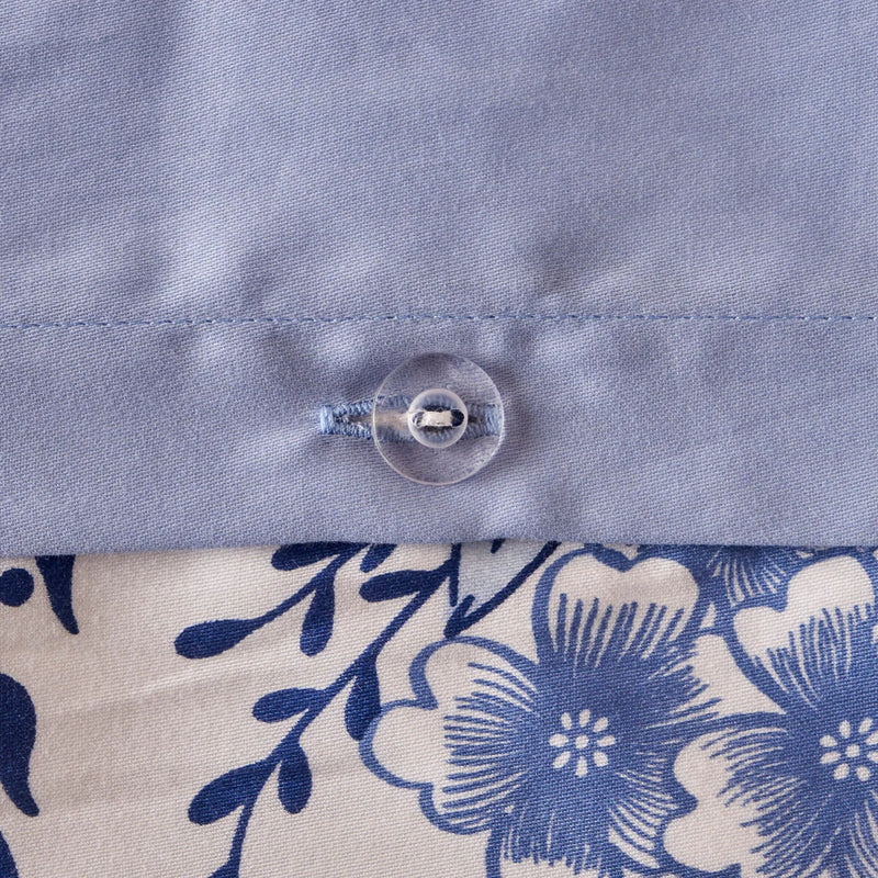 Bleu Blanc Cotton Sateen Duvet Set side view