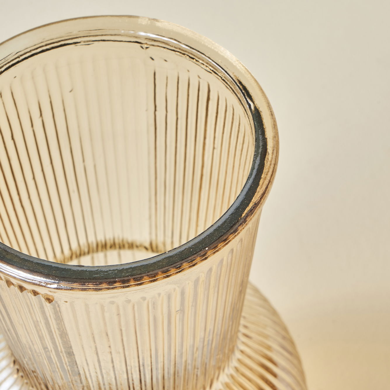 Eva Textured Amber Glass Vase