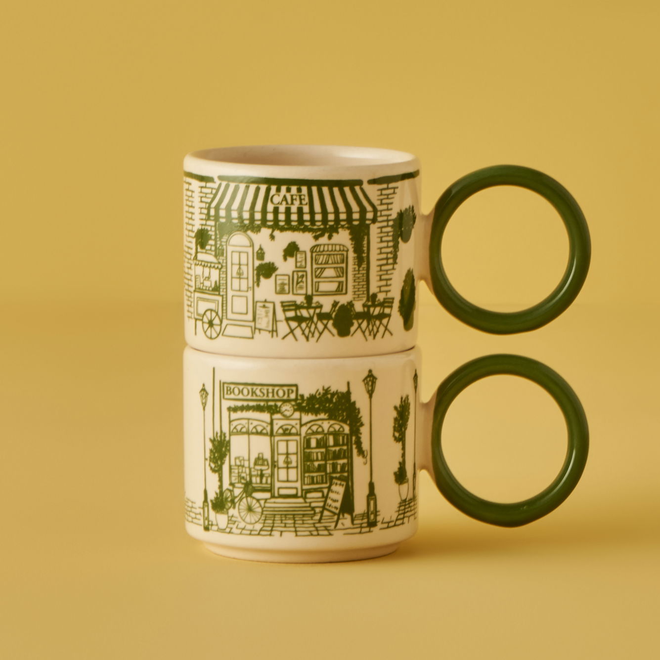 Scene Ceramic Cup Set (2 Pieces)