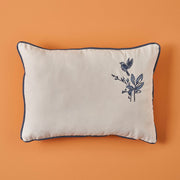 Bleu Blanc Embroidered Cushion Cover