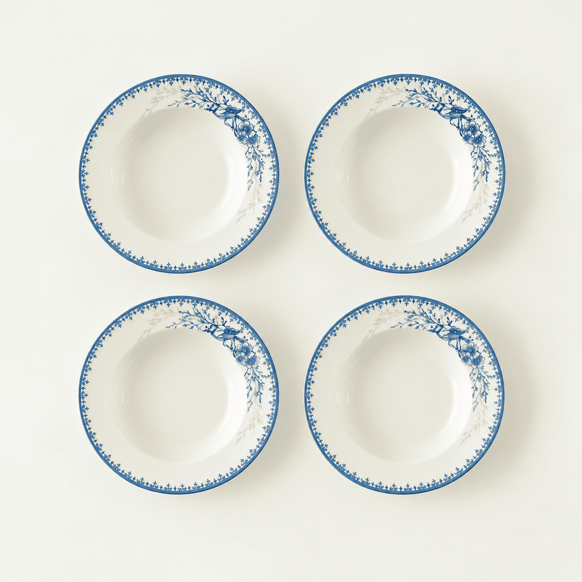 Bleu Blanc Porcelain Salad Plates (Set of 4)