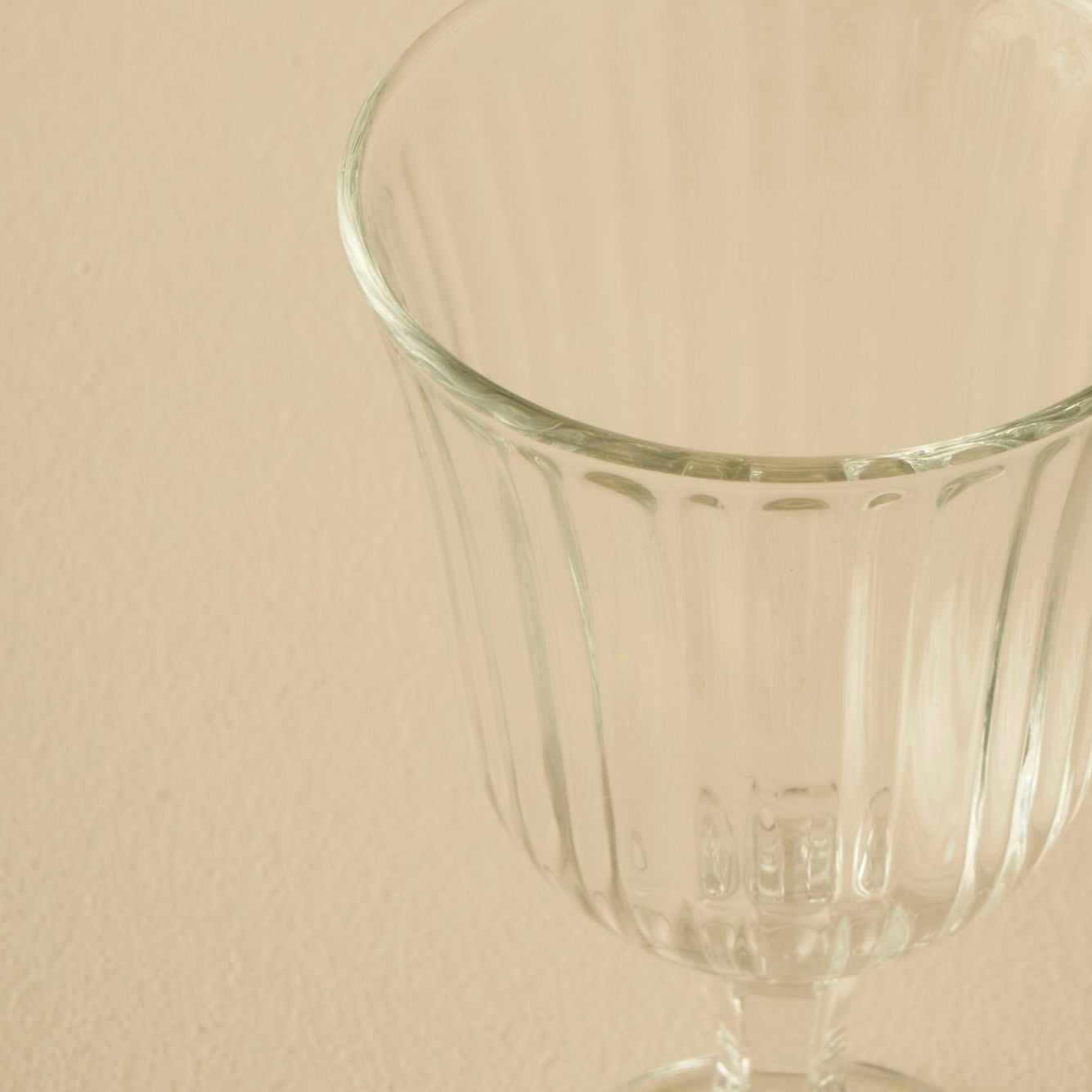 Line Ribbed Glass Goblet