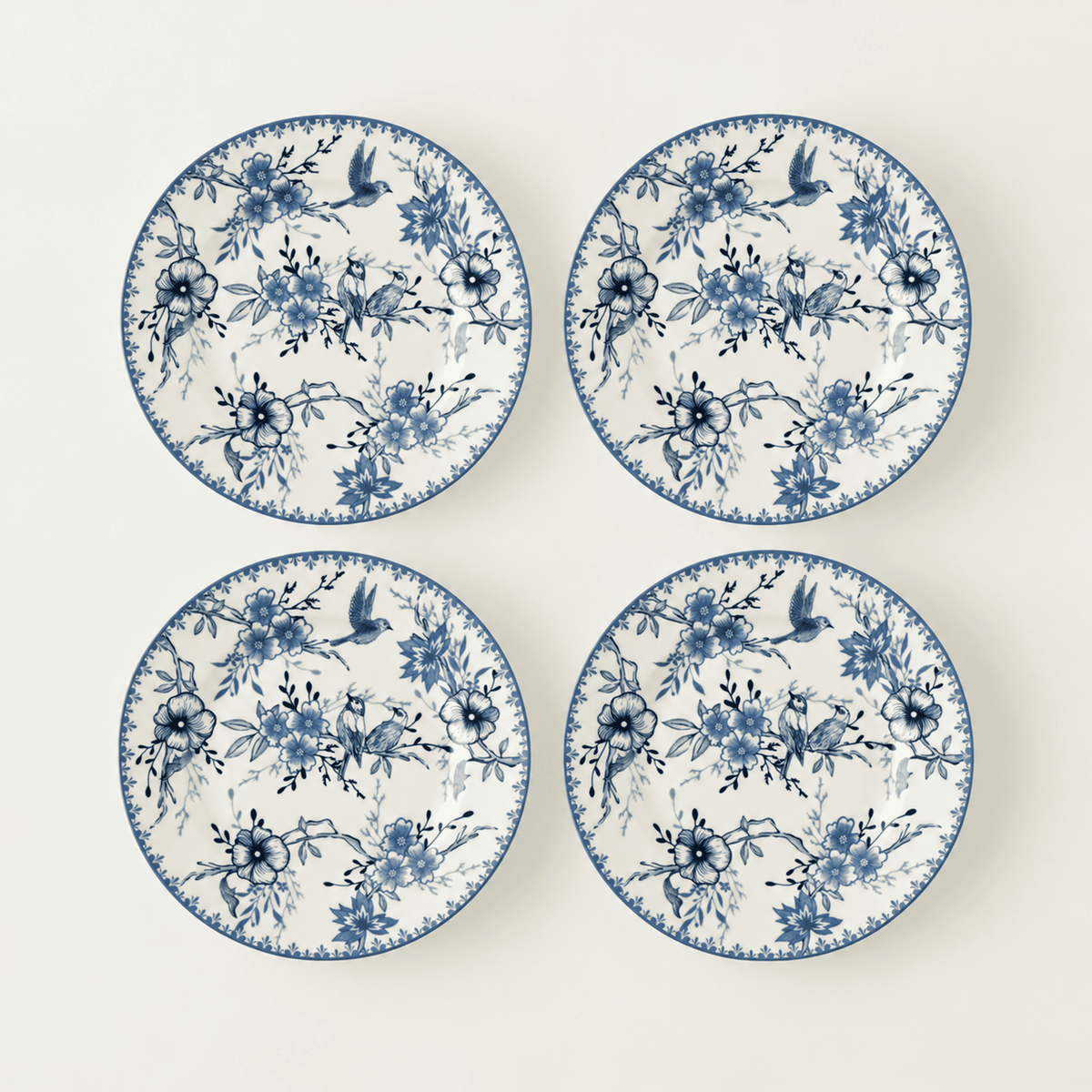 Bleu Blanc Porcelain Dinner Plate - 10.5" (Set of 4)