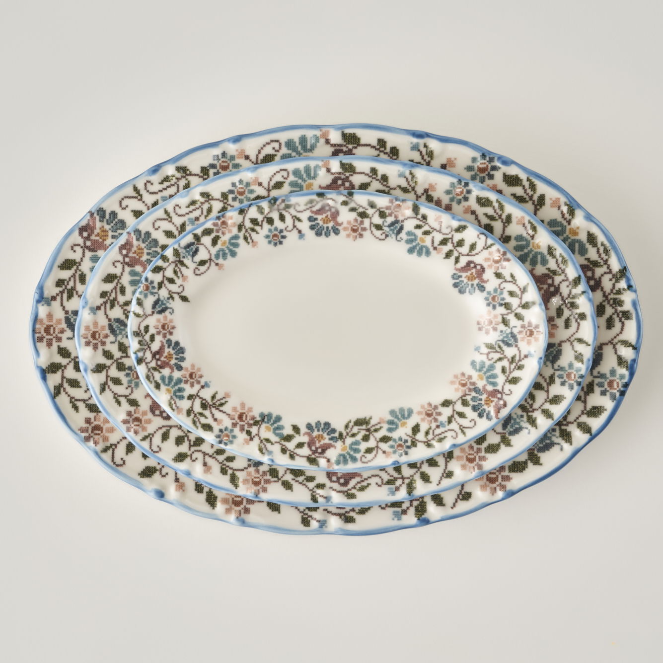 Vintage Porcelain Oval Serving Platter