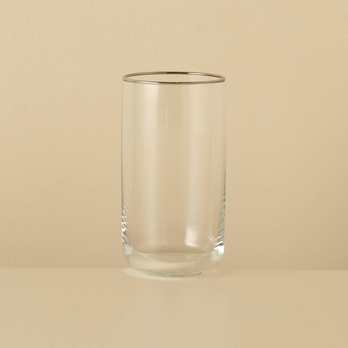 Premium Highball Glass with Silver/Gold Rim