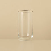 Premium Highball Glass with Silver/Gold Rim