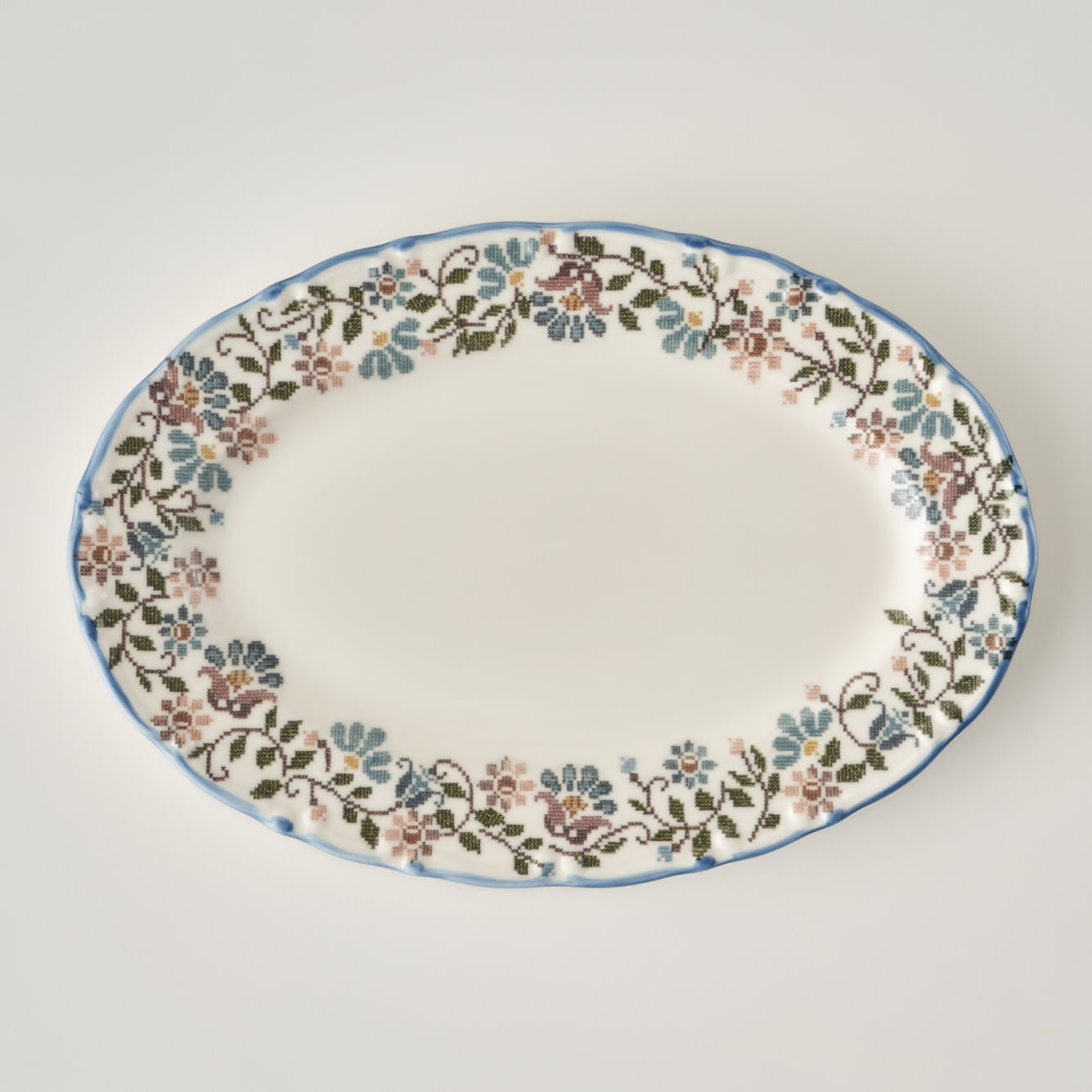 Vintage Porcelain Oval Serving Platter