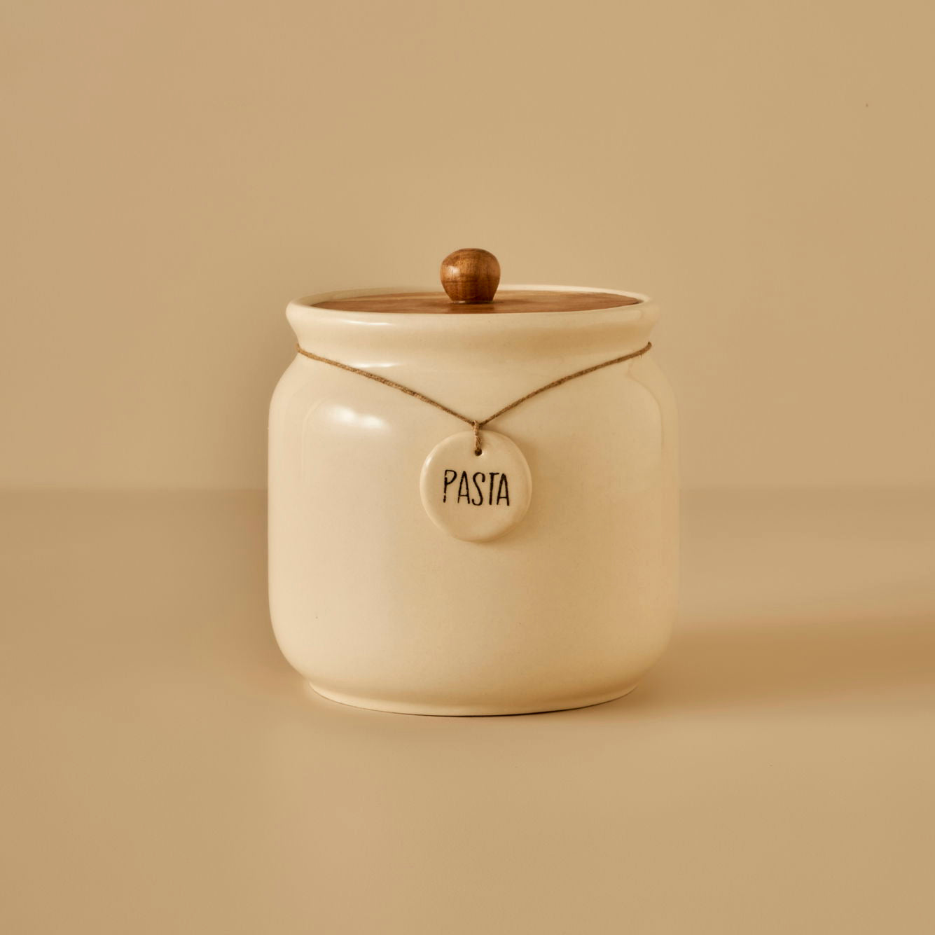 Ceramic Jar with Acacia Lid