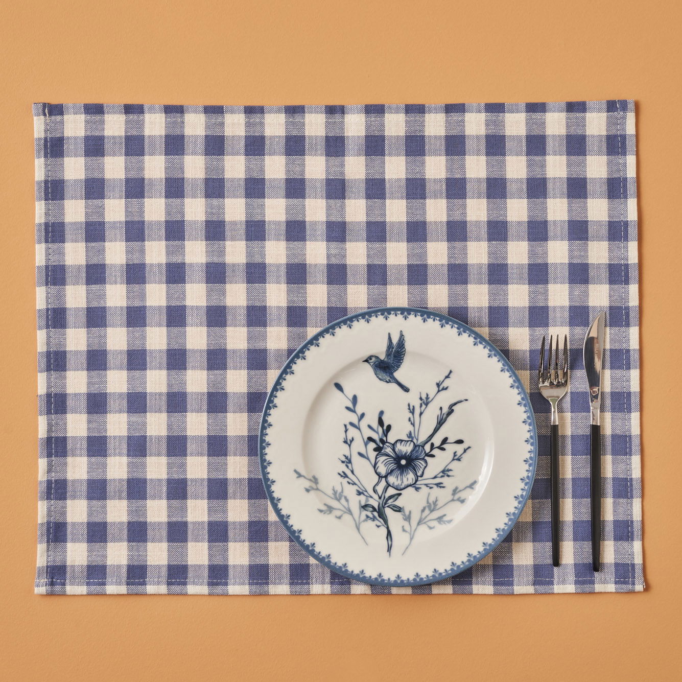 Bleu Blanc Gingham Cotton Placemat