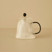 Blaze Ribbed Clear Glass Teapot