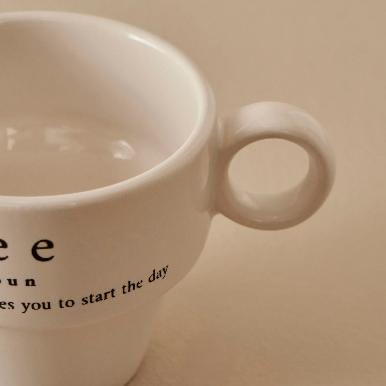 Coffeeaholic Ceramic Espresso Cup (Set of 2)