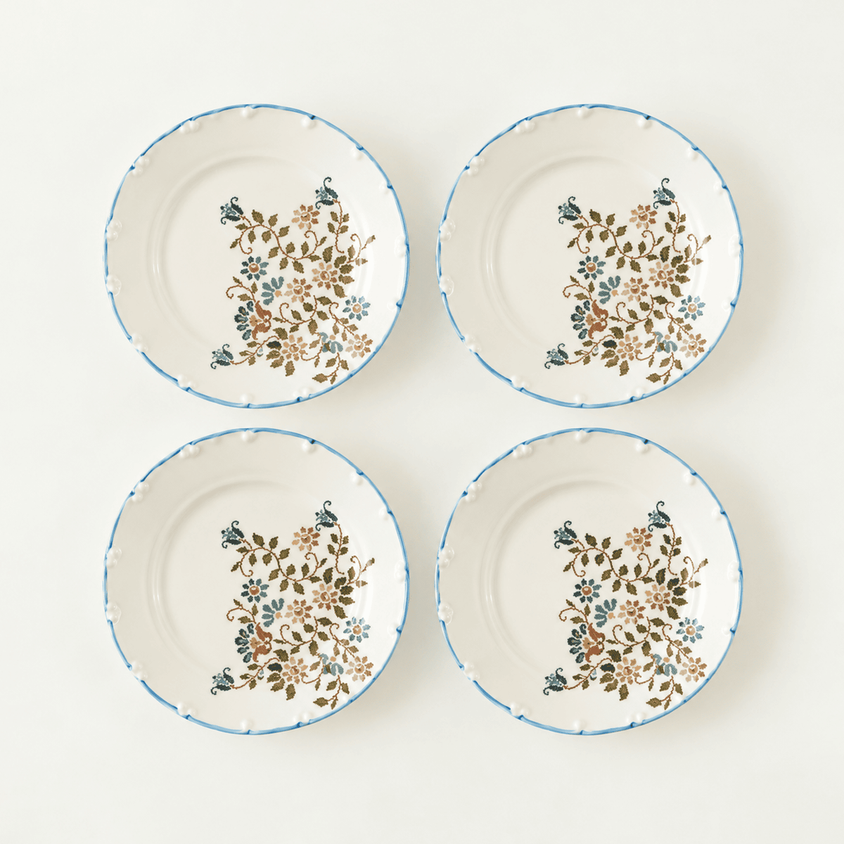 Vintage Porcelain Dessert Plates (Set of 4)