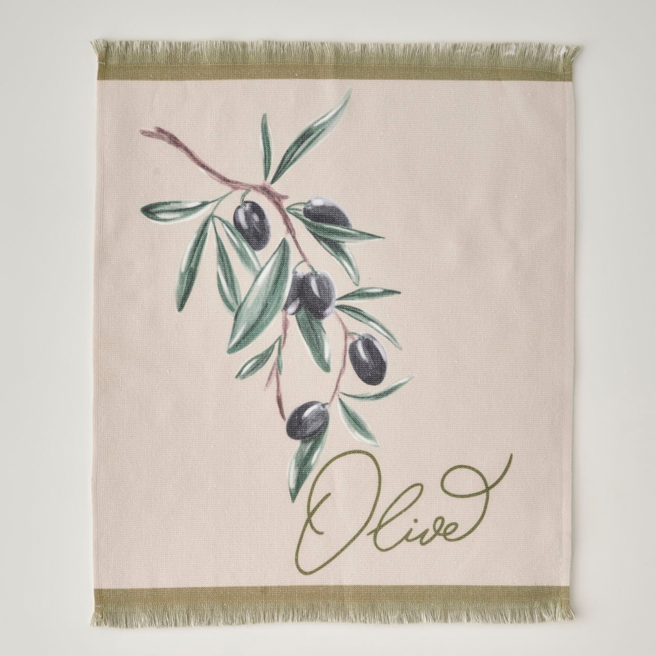 Olive Printed Kitchen Towels (Set of 2)