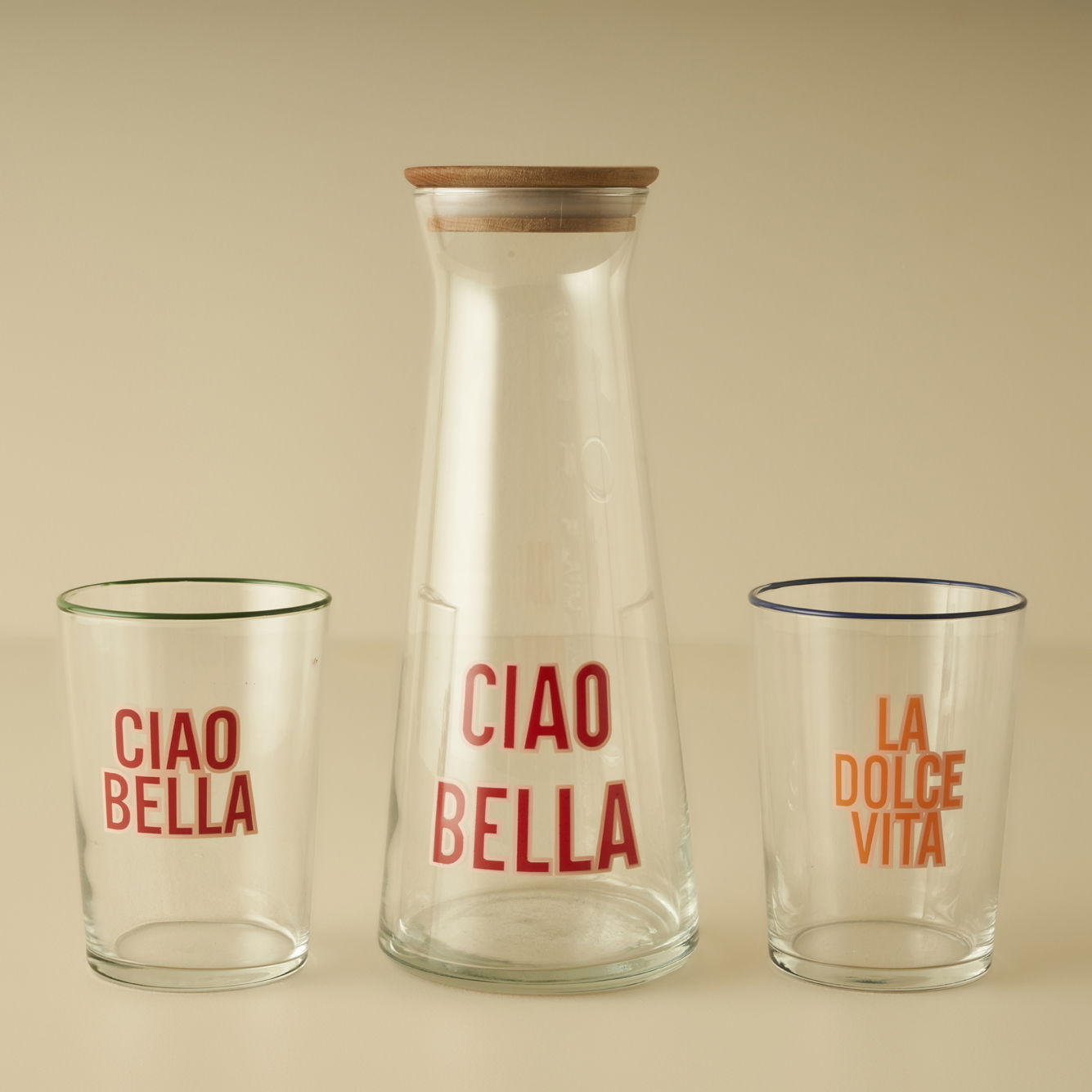 Line Ciao Bella Glass Carafe with Wooden Lid