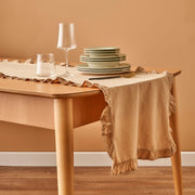 Elegance Ruffled Cotton Table Runner