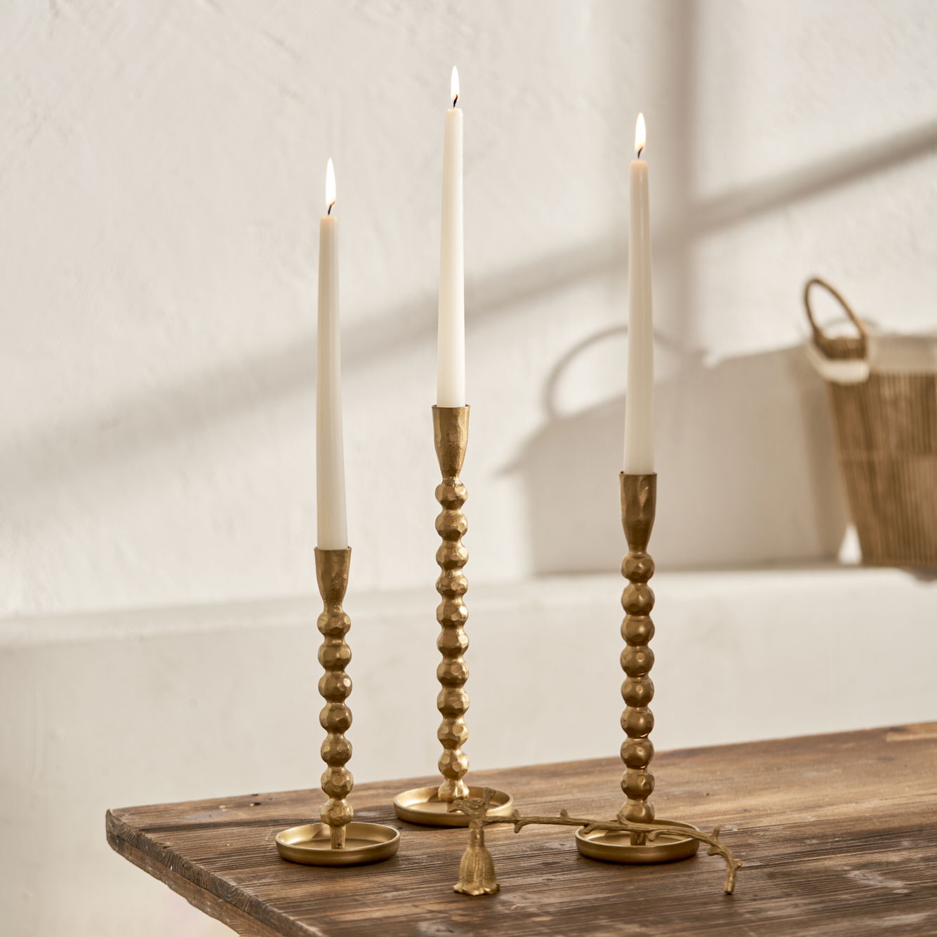Sofya Gold Taper Candle Holder