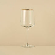Premium Wine Glass with Silver/Gold Rim