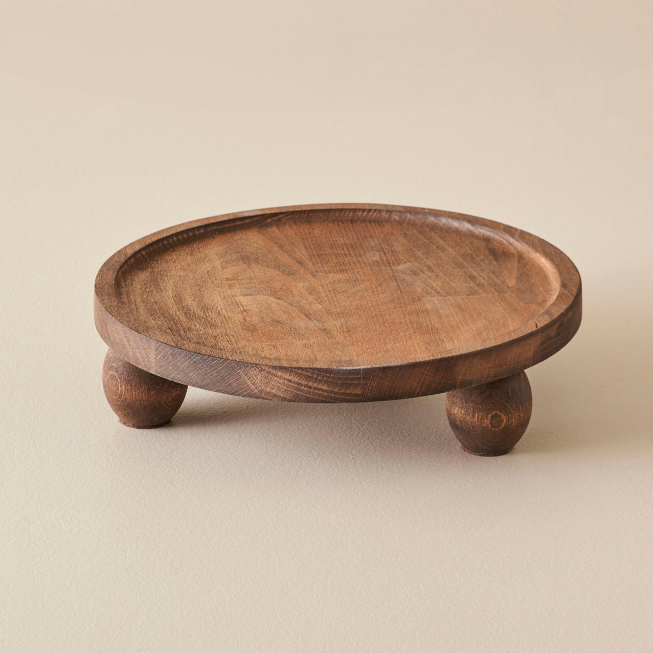 Wooden Round Serving Stand