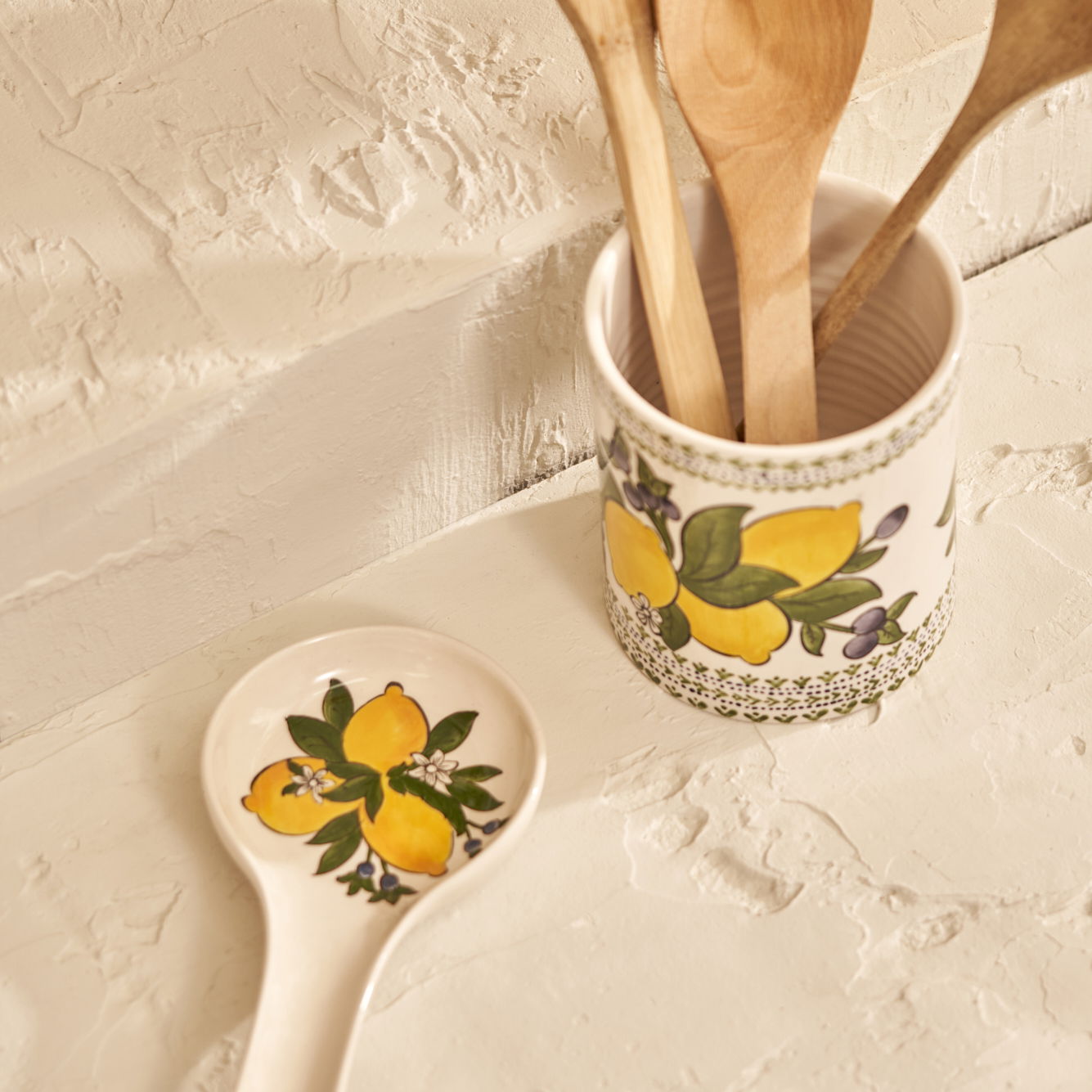 Lemoncello Ceramic Utensil Holder