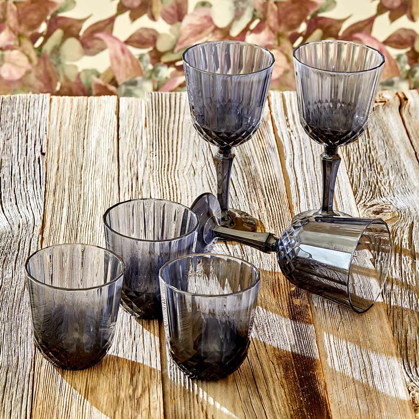 Colore Crystal Cut Wine Glass