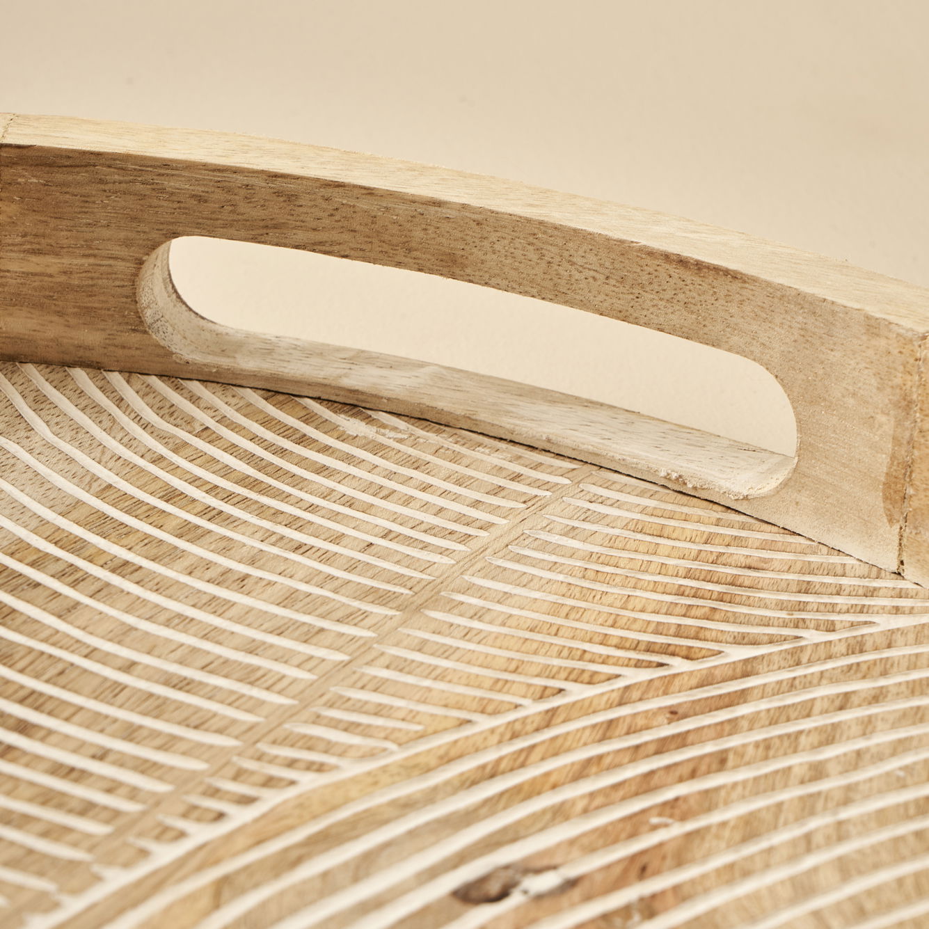 Luna Mango Wood Round Decorative Tray