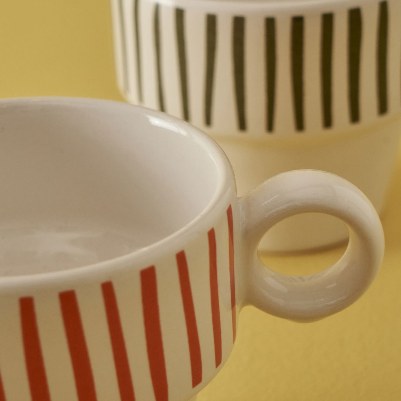 Stripe Ceramic Espresso Cup (Set of 2)