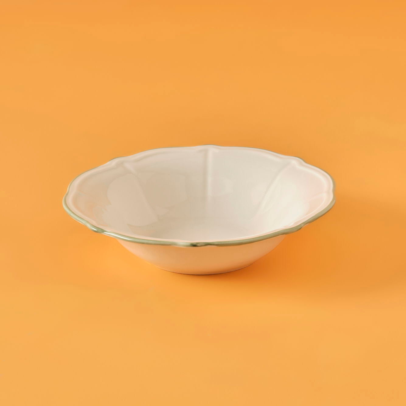 Julia Scalloped Stoneware Salad Bowl