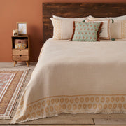 Indian Art Cotton Jacquard Coverlet with Shams