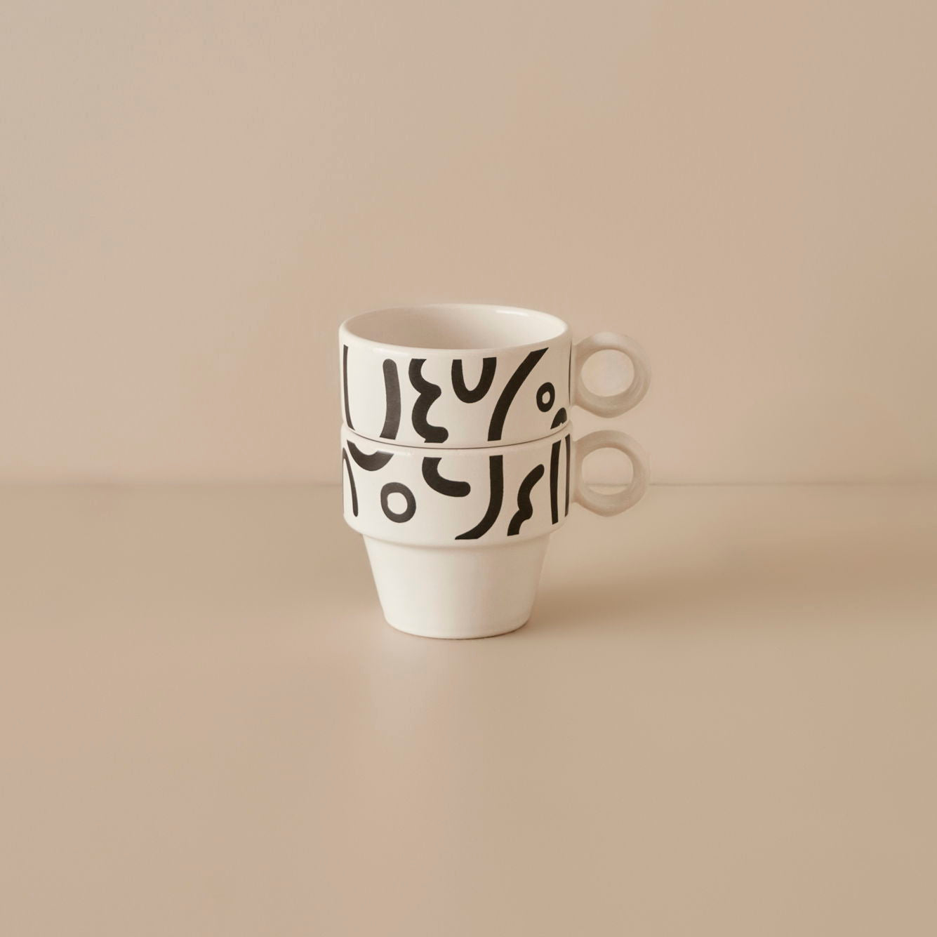 Abstract Ceramic Espresso Cup (Set of 2)