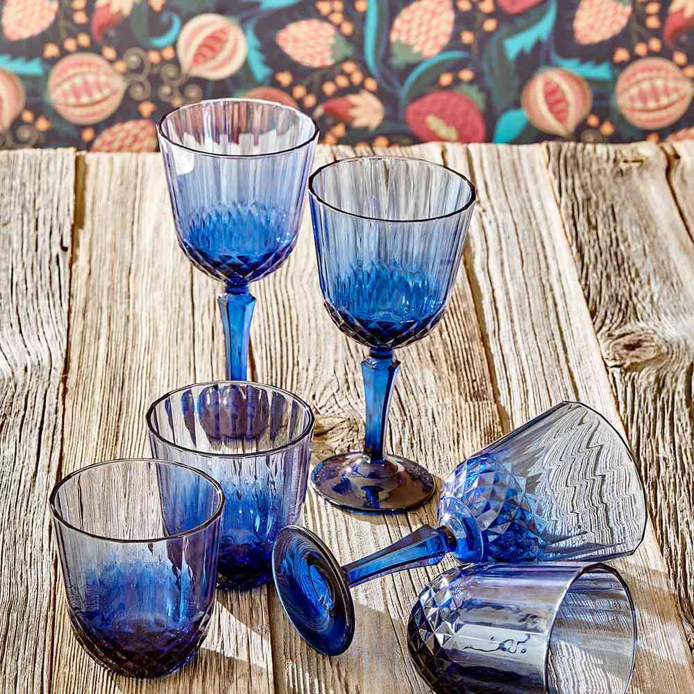 Colore Crystal Cut Wine Glass