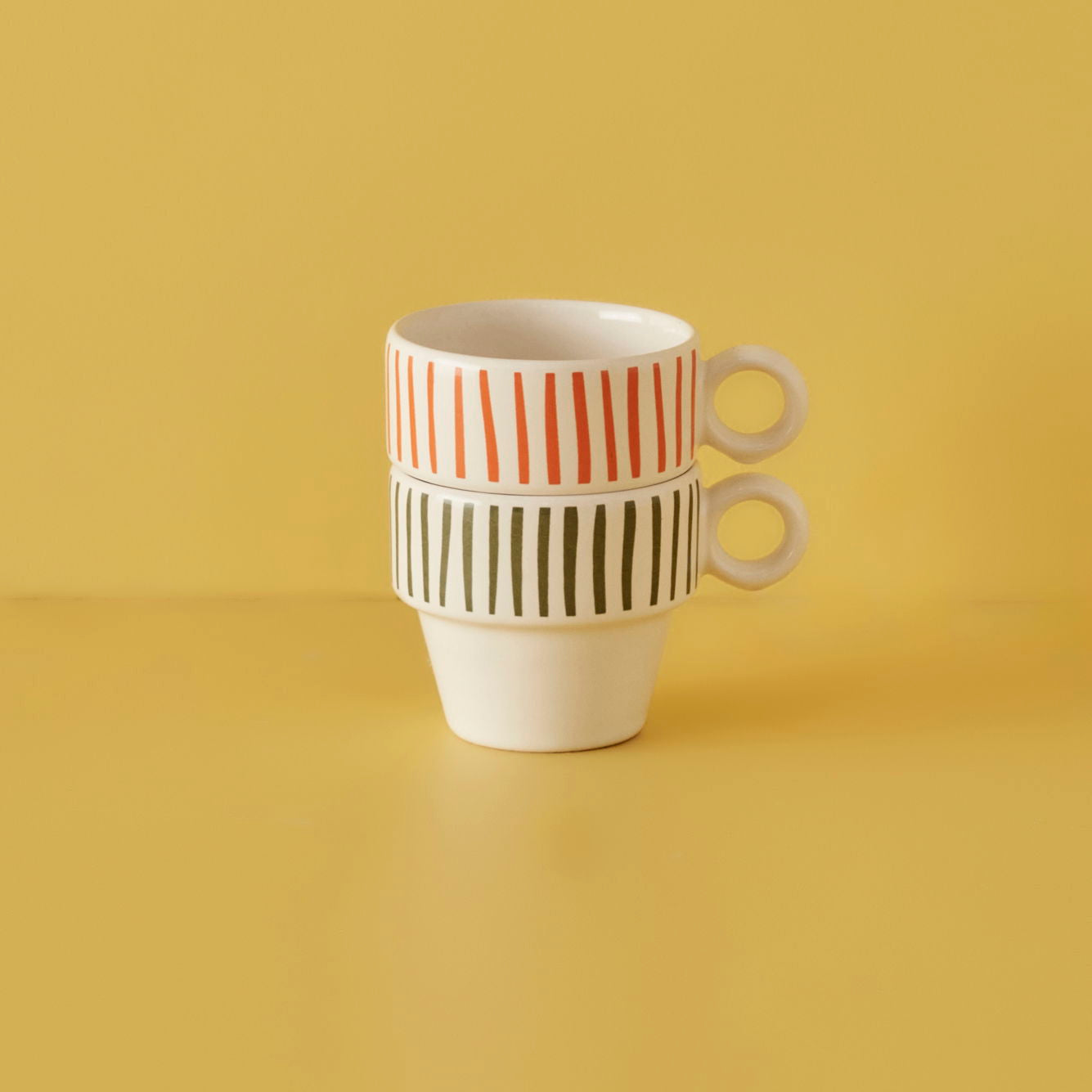 Stripe Ceramic Espresso Cup (Set of 2)