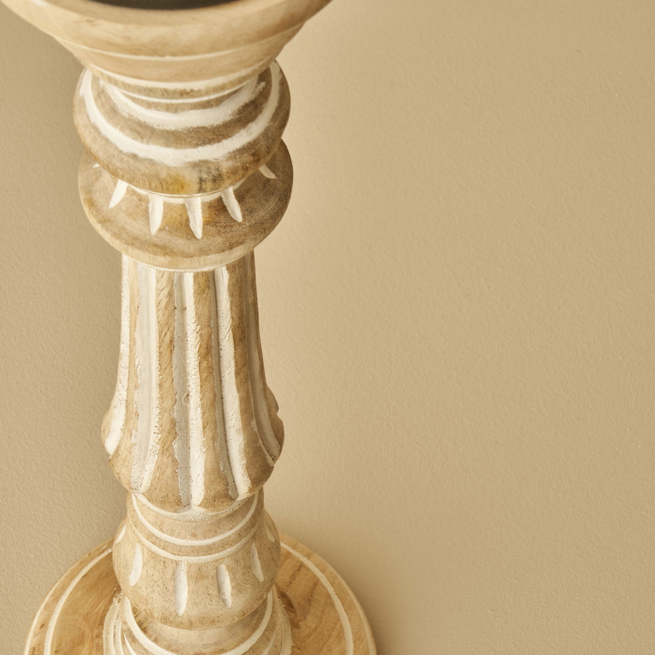 Esta Mango Wood Pillar Candle Holder