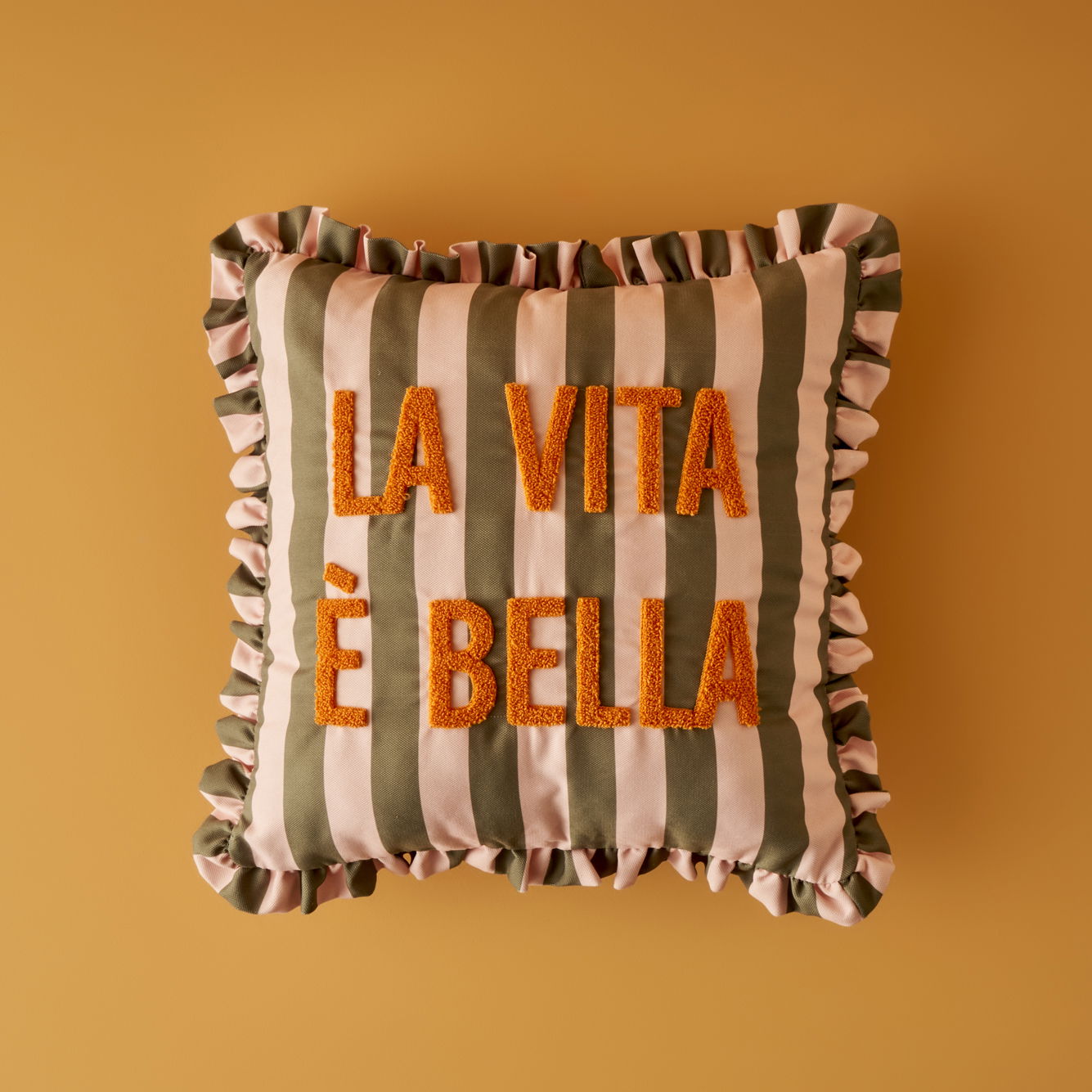 Line Punch Embroidered Cushion Cover