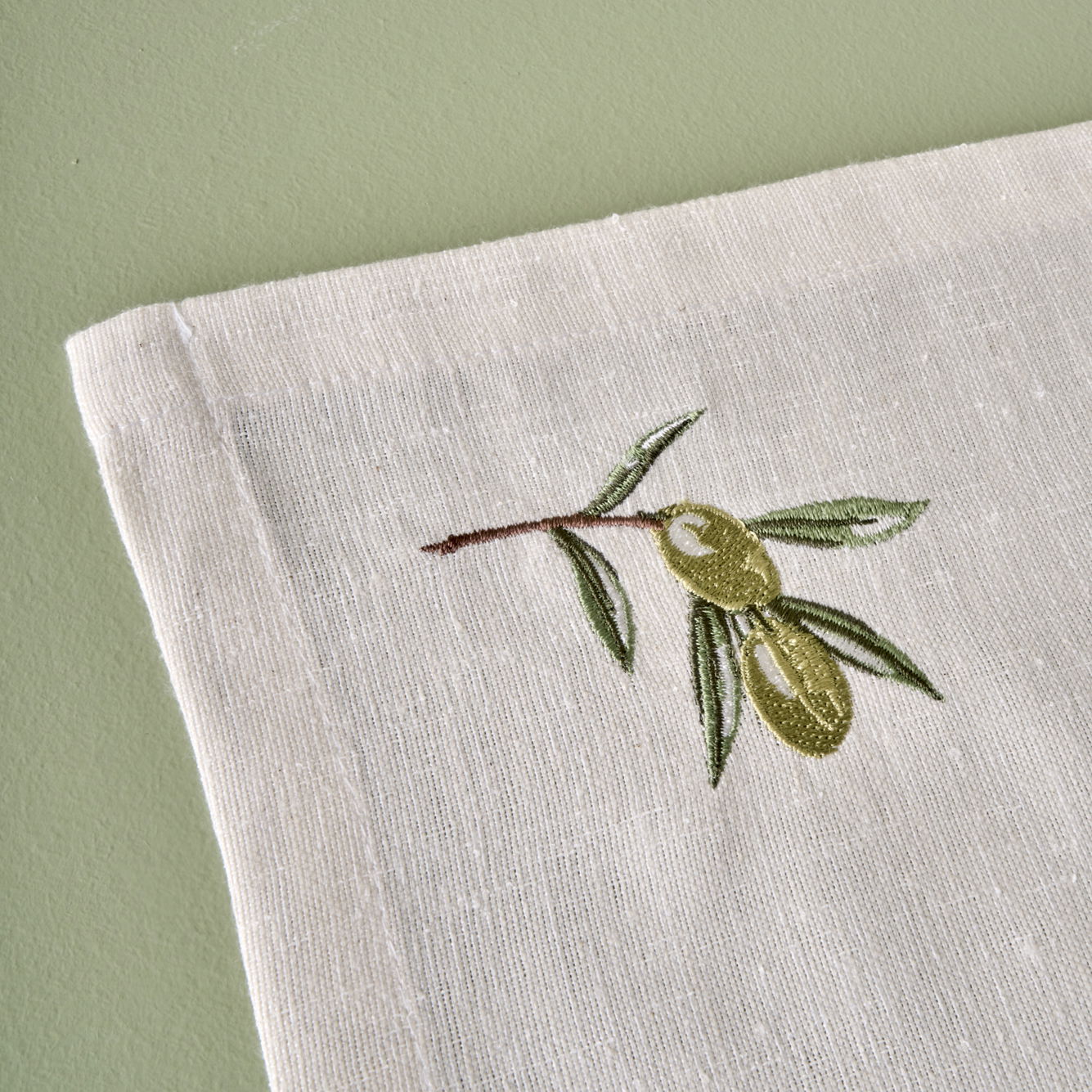 Olive Embroidered Placemat
