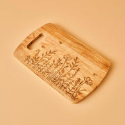 Lola Floral Etched Mango Wood Serving Board
