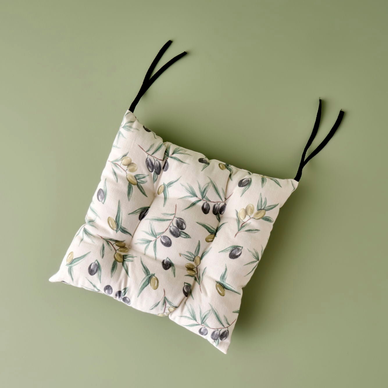 Olive Print Chair Cushion