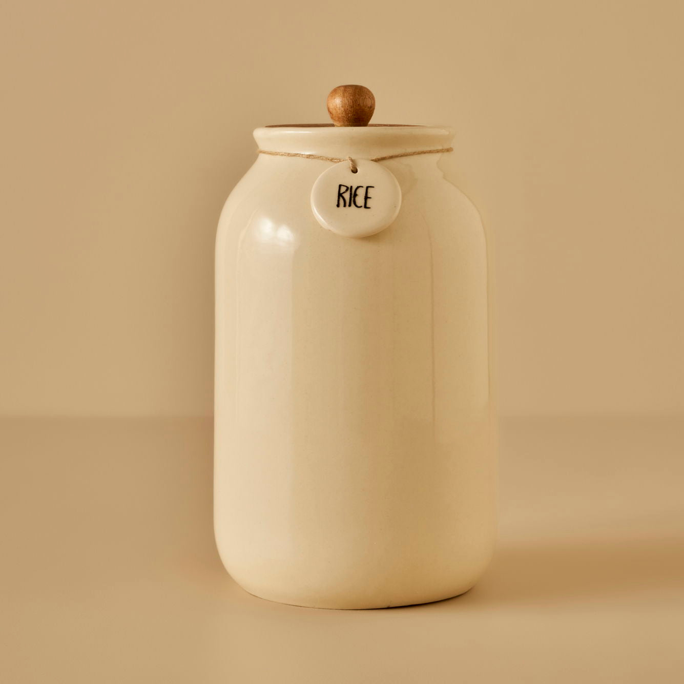 Ceramic Jar with Acacia Lid