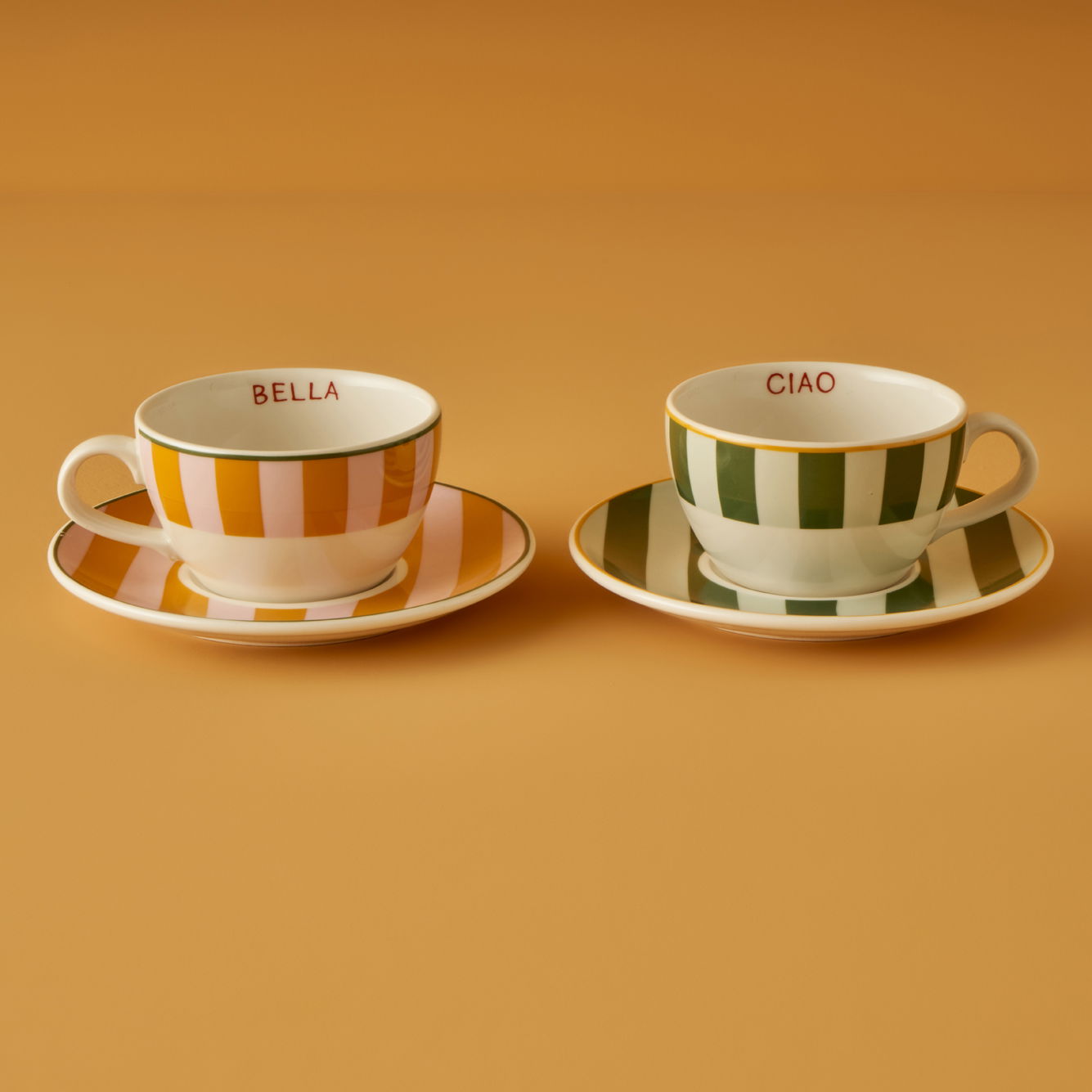 Line Porcelain Tea Cup Set (2 Pieces)