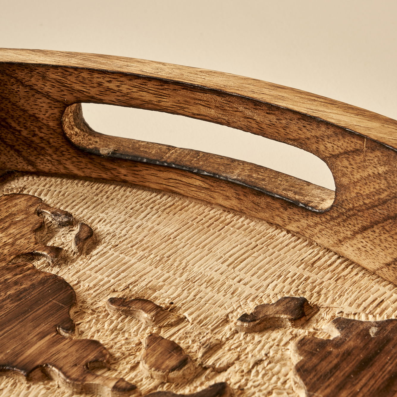 Tina Mango Wood World Map Decorative Tray