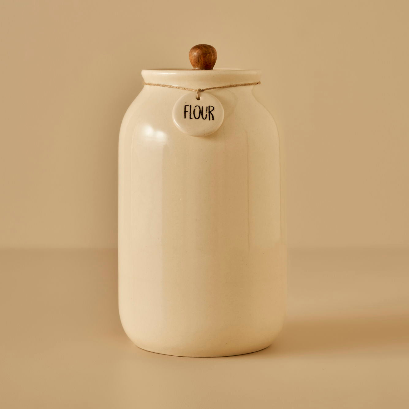 Ceramic Jar with Acacia Lid