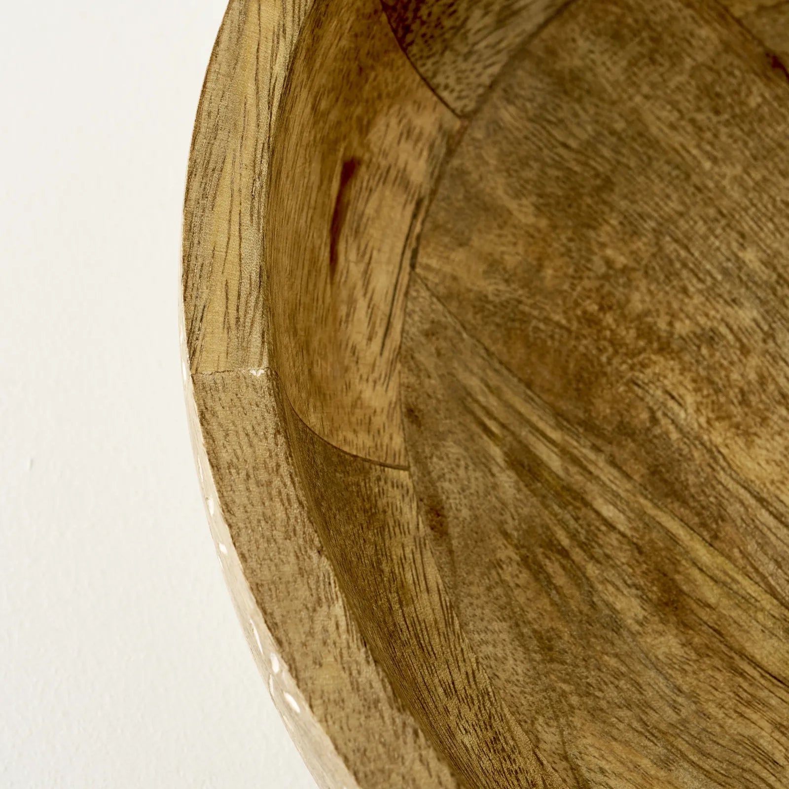 Flowers Carved  Mango Wood Decorative Bowl