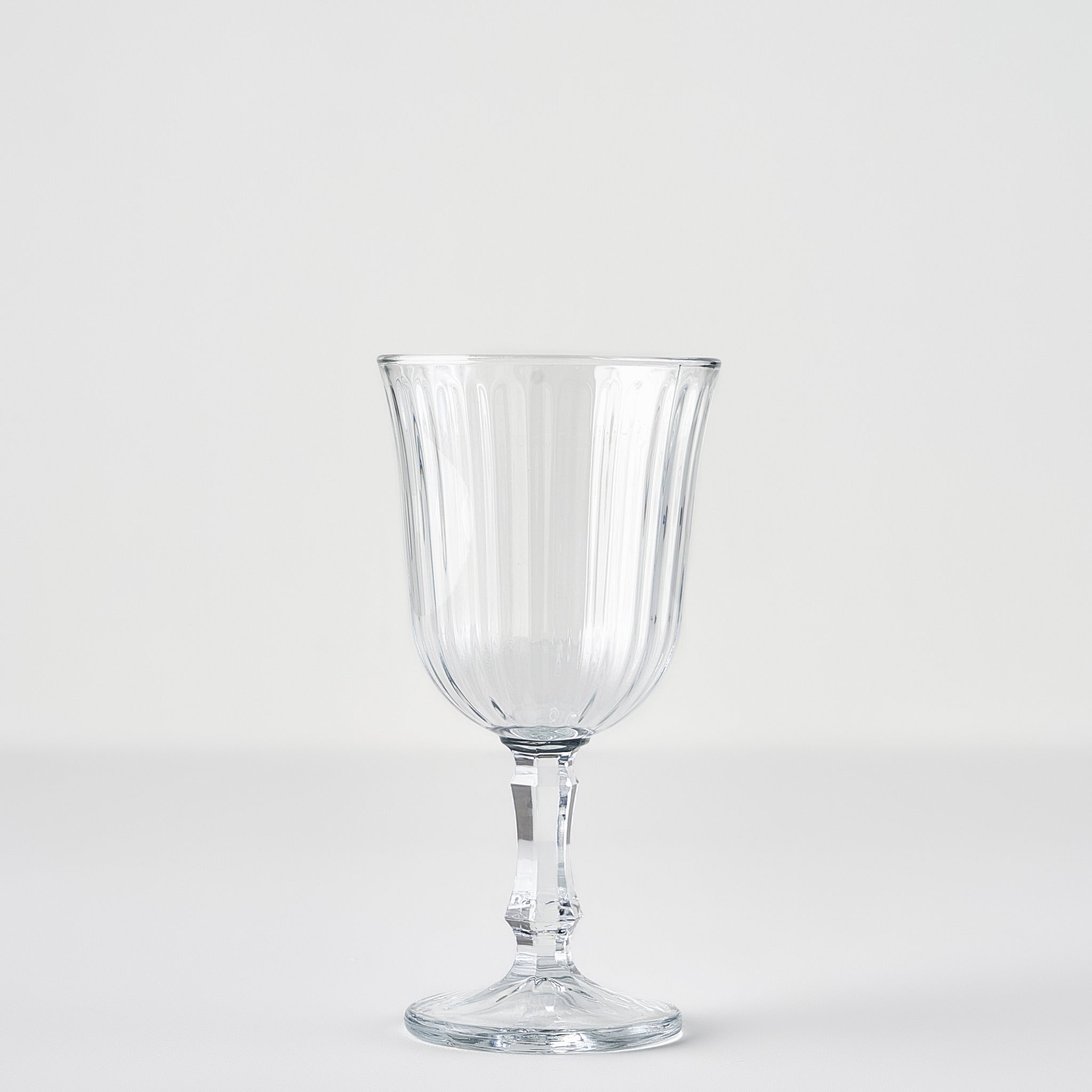 Line Ribbed Glass Goblet