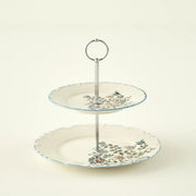 Vintage Porcelain 2-Tier Serving Stand