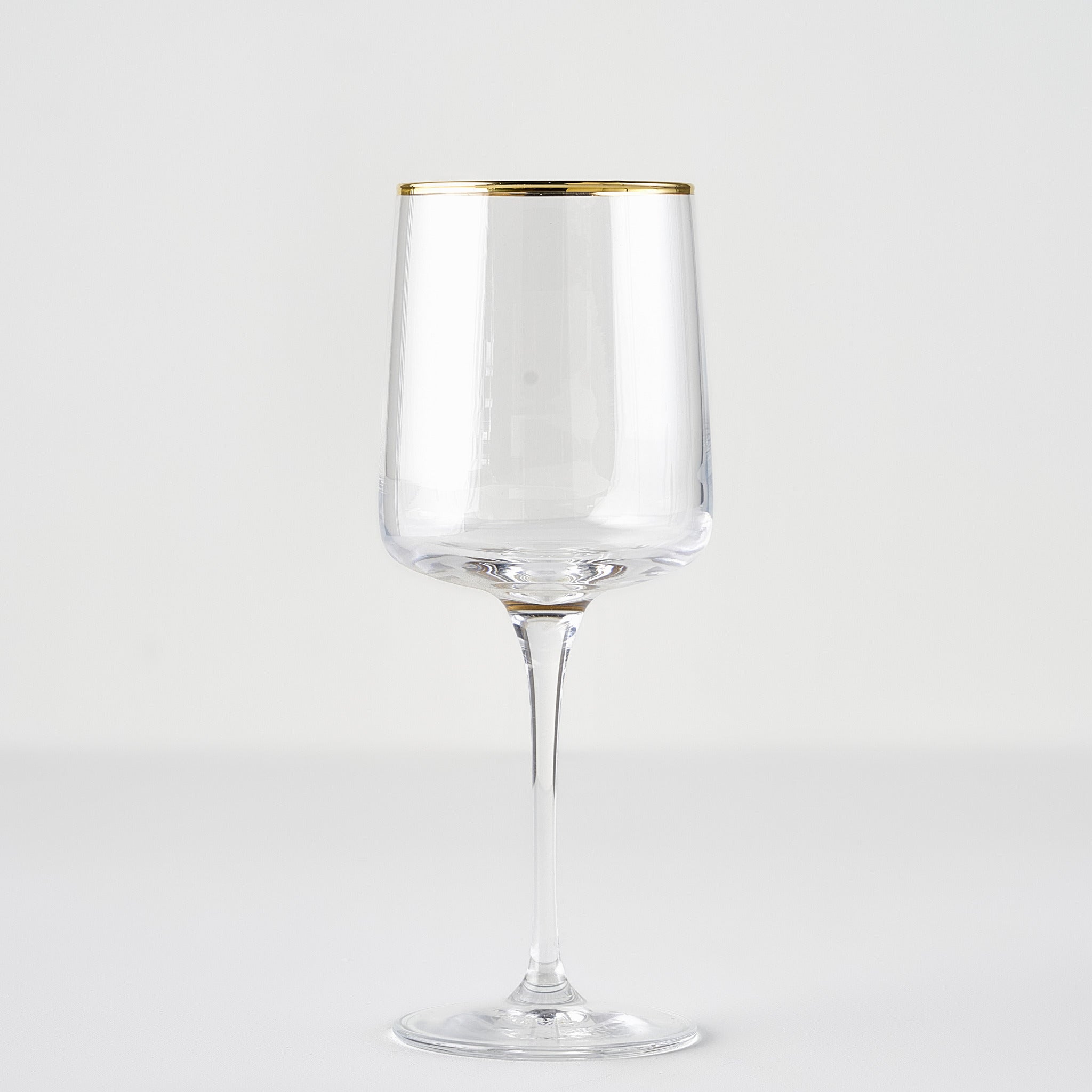 Premium Wine Glass with Silver/Gold Rim