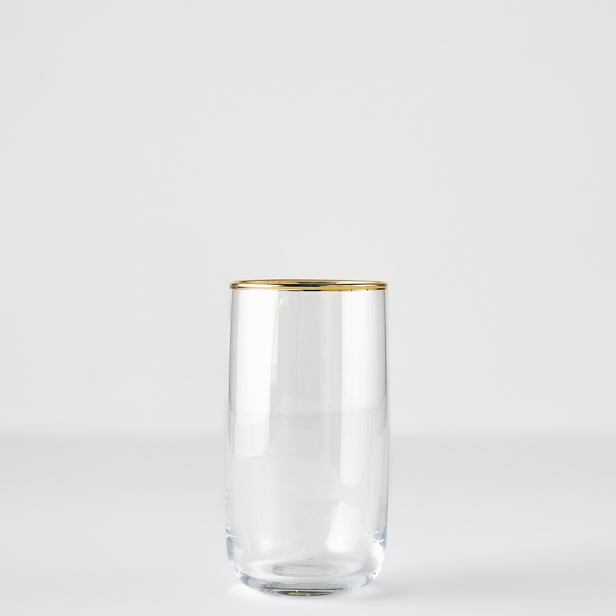 Premium Highball Glass with Silver/Gold Rim