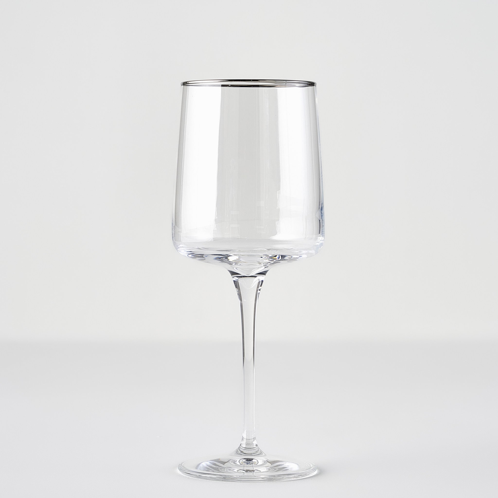 Premium Wine Glass with Silver/Gold Rim
