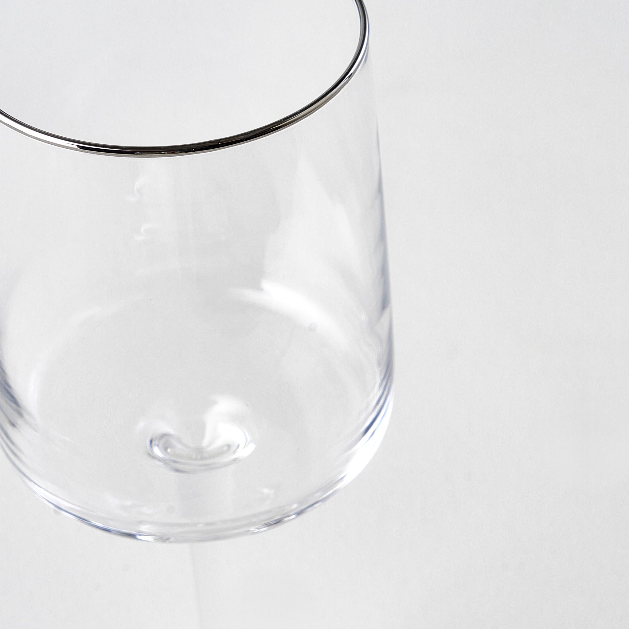 Premium Wine Glass with Silver/Gold Rim