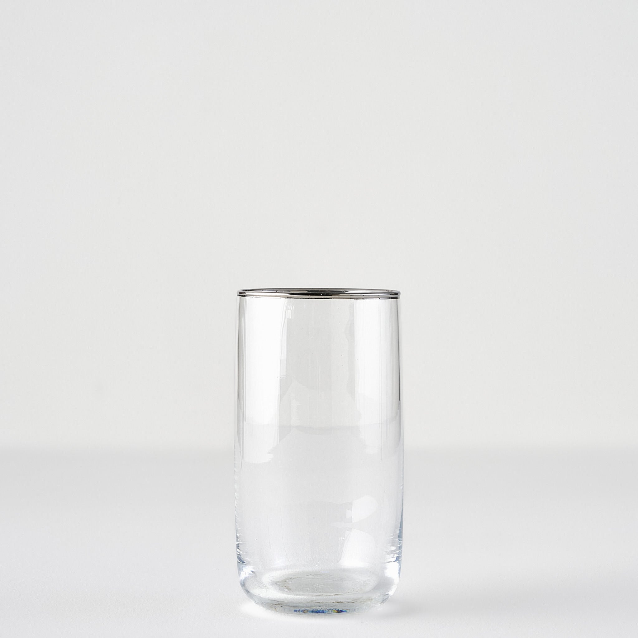 Premium Highball Glass with Silver/Gold Rim