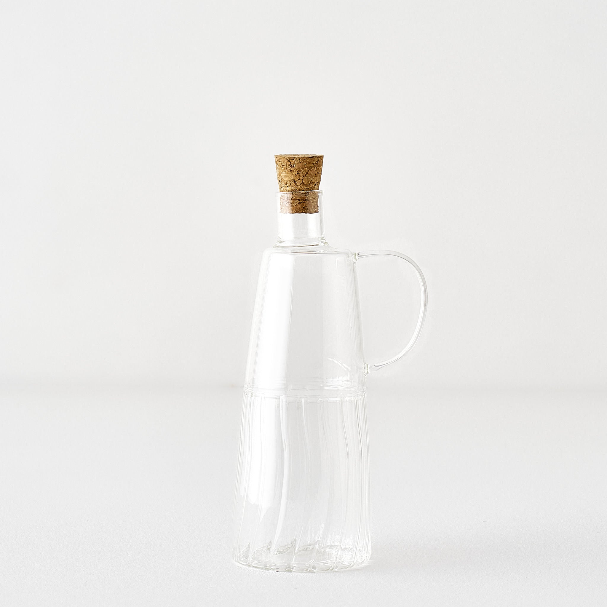 Reed Glass Oil Cruet with Cork Stopper