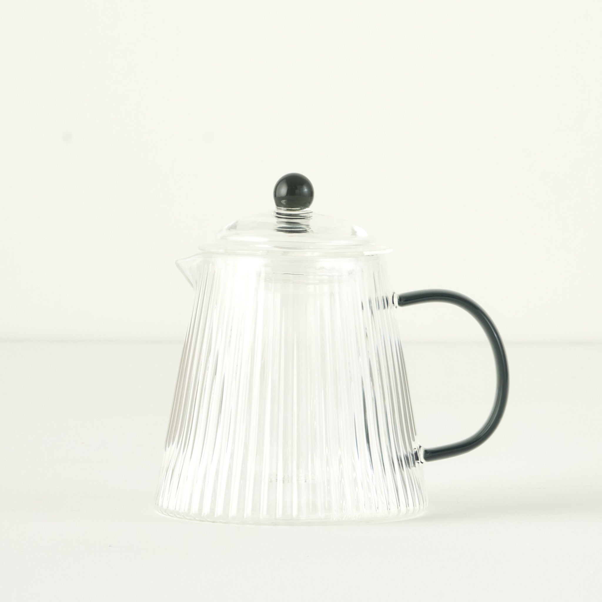 Blaze Ribbed Clear Glass Teapot